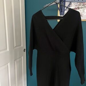 Elegant Black V-Neck Dress